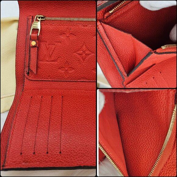 Louis Vuitton Red Cerise Empreinte Compact Wallet - Picture 17 of 17